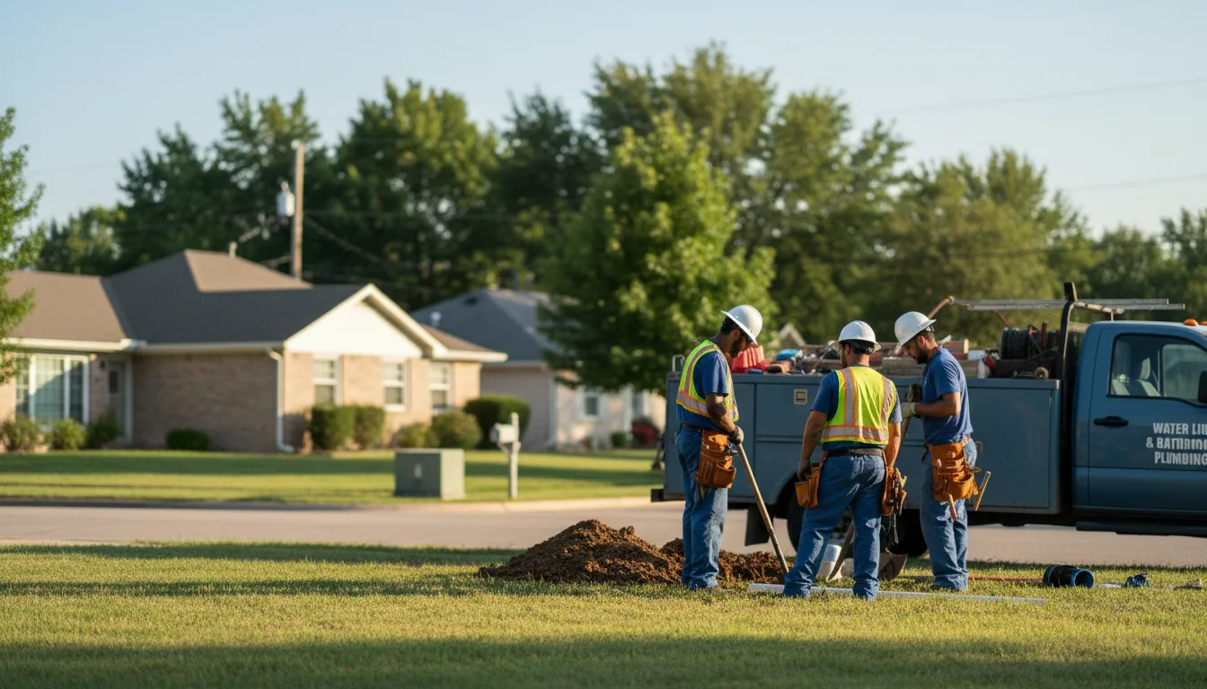 Residential water line and bathroom plumbing service in Le Grand, IA